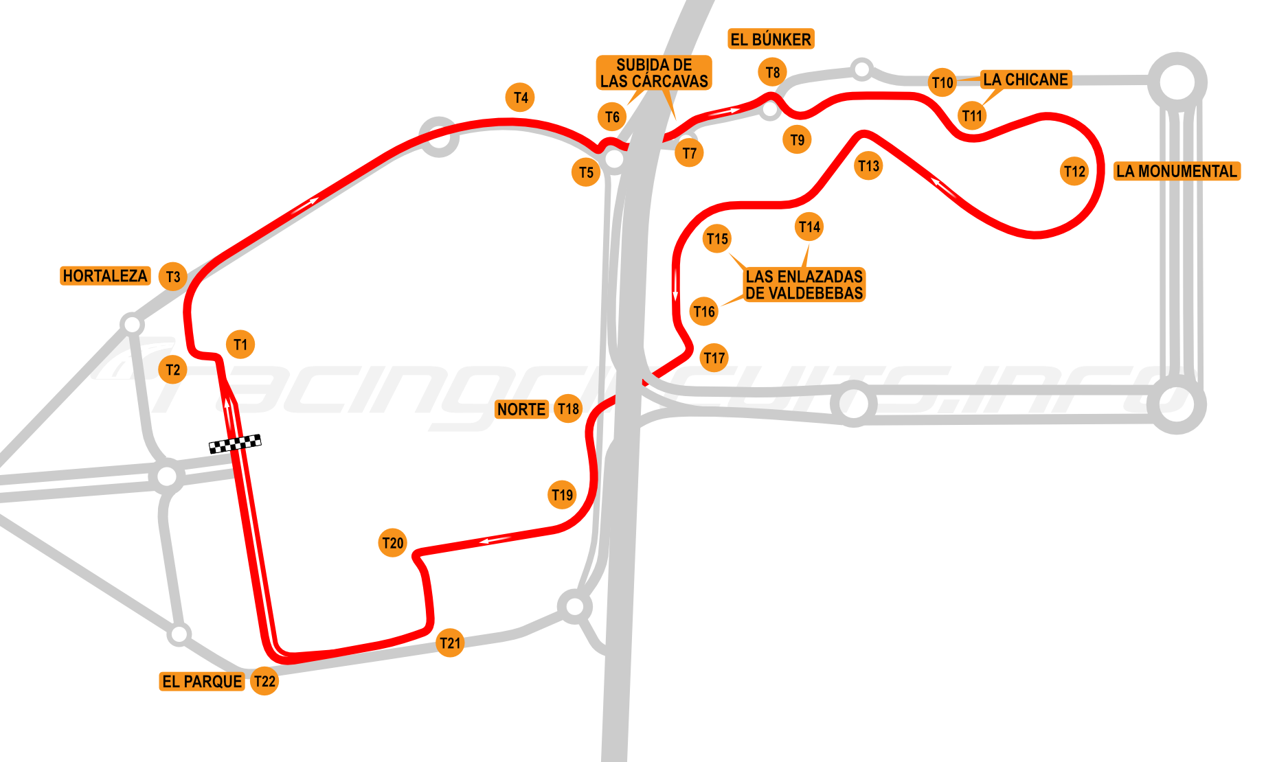 Map of Madring, Grand Prix Circuit 2026 onwards